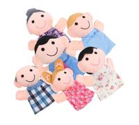 Hohopeti 6 Pièces Set de Marionnettes à Main Familiales Tissu Souple pour Garçon Fille et Tout Petits Accessoires de Jeu Éducatifs pour Spectacles et Histoires Jouets de Marionnettes pour
