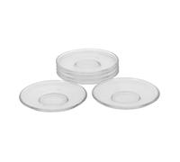 Hohopeti 6 pièces Soucoupes Verre Transparentes pour Tasses à Thé Dessous de Tasse Réutilisables Assiettes Petites pour Dessert et Collations Design Simple Réutilisable