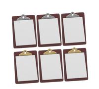 Hohopeti 6 Pièces Whiteboard Clipboards for Dollhouse Decoration Tiny Writing Board Model with Secure Paper Holder Cute Stationery Supplies for DIY Micro Scene and Collectors