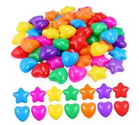 Hohopeti 60 Pièces Boules Piscine Étoile et Cœur Balles Océaniques PE Légères et Résistantes Jeu Créatif pour Fosse à Balles Intérieur et Extérieur Garçon Fille