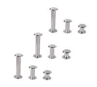 Hohopeti 60 pièces Lot Vis Inoxydable pour Reliure Tiges de Fixation Plates Argentées Longueurs Kit de Vis à Tête Plate pour Album Scrapbooking