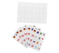 Hohopeti 65 pièces Jeu de Mahjong Portable avec Motifs de Drapeaux Nationaux Set Éducatif Simplifié pour Adultes pour Pique-niques et Culturelle