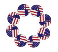 Hohopeti 8 Pièces Broches Émaillées Drapeau Américain et Statue Liberté Épingles Patriotiques Métal avec Fixation Sécurisée pour Vêtements Sacs Fête et Commémorations