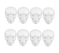 Hohopeti 8 Pièces Décorations Suspendues Crânes Mousse Blanches Accessoires DIY Halloween à Peindre Ornements Compactes pour Projets Familiaux et Fêtes