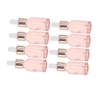 Hohopeti 8 pièces Lot de Flacons Compte-gouttes Verre Semi-transparent Rose pour Huiles Essentielles Bouteille Doseuse Portable Anti-fuite pour Essence et Cosmétiques