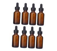 Hohopeti 8 pièces Lot de Flacons Verre Ambré pour Huiles Essentielles Femmes Compte-gouttes Précision Bouteille Vide Décorative pour Parfums et Sérums Format Voyage Ergonomique