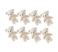 Hohopeti 8 pièces Mini Bear Plush Pendant Keychain Set Wear-Resistant Tiny Bears Decoration Cute Cartoon Animal Toy Charm for Home and Bag Accessories