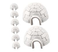 Hohopeti 8 pièces Mini Ice House Figurines Realistic Arctic Model for Fairy Garden Micro Landscape Decoration and Playroom Accessory