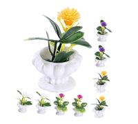 Hohopeti 8 pièces Plantes Miniatures pour Maison de Poupée Mini Bonsaïs Artificiels Pot Ornement de Verdure Miniature DIY Décoration de Scène Verte pour Chambre Fille