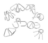 Hohopeti 8pièces Jeu Casse-tête Métallique Puzzle Cerveau Style Ancien Chinois Jouet Éducatif Métal Résistant pour Garçon Fille Et Adultes Activités Réflexion Et Logique