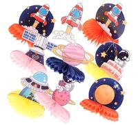 Hohopeti 9 pièces Décorations Fête Anniversaire Spatiale Centres de Table Astronautes Nid Abeille Décorations de Table Thème Espace pour Fête Accessoires Intérieur pour Ambiance Festive