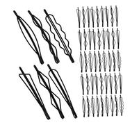 Hohopeti 90 Pièces Lot de Barrettes à Cheveux Métalliques Noires Géométriques Clips et Portables pour Coiffure Minimaliste et Gestion des Mèches Lâches