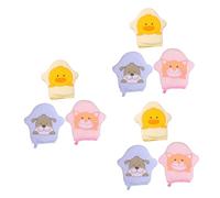 Hohopeti 9pièces De Bain Éponge Pour Garçon Fille Ensemble De Mitaines Cartoon Jaune Bleu Rose Accessoire Et Confortable Pour Bain Des Tout-petits