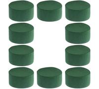 Hohopeti Accessoires Floraux 10pcs Blocs Ronds en Boue de Fleur Verte, Support pour Composition Florale et Absorption d'eau pour Fleurs