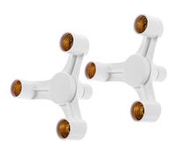 Hohopeti Adaptateur Lampe E27 Triple Blanc 2 Pièces, Douille de Conversion pour Éclairage Domestique, Support Plafond Compact, Accessoire Lampe Polyvalent pour Bureau et Maison