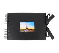 Hohopeti Album Photo A4 Ruban 40 Feuilles Noires Reliure Spirale à Segments Album de Scrapbooking Fait Main pour Maison Porte-Photos Personnalisable Carnet de Souvenirs pour Étudiants