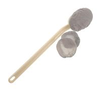 Hohopeti Applicateur de Lotion Dos avec Manche Long - Brosse de Bain Éponge Multifonctionnelle en Plastique Rigide Couleur Amande - Lot avec 3 Têtes de Rechange - Massage et Soin Corporel