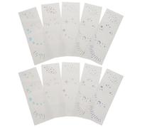 Hohopeti Autocollants Visage Paillettes Holographiques Imperméables, 10 Pièces Tatouages Temporaires Métalliques pour Festivals et Maquillage Corporel, Stickers Scintillants pour Fête