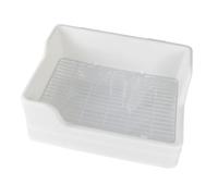 Hohopeti Bac à Litière pour Lapin Blanc en Plastique, Entrée Basse et Facile à Nettoyer, Design en Parties Séparées, pour Cage de Petits Animaux