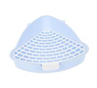 Hohopeti Bac à Litière pour Lapin et Petits Animaux Pot Entraînement Plastique Anti-Glisse Cage pour Cochons Chinchillas Hamsters Facile à Nettoyer Couleur Crème Bleue