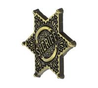 Hohopeti Badge Policier Hexagonal Vintage Alliage Métallique Broche Étoile Hexagramme Rétro pour Cosplay et Accessoires Commémoratifs