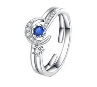 Hohopeti Bague Argenté en Cuivre à Design Unique Deux-en-un, Anneau Ouvert Créatif et Chic pour Décoration des Doigts, Style Féminin