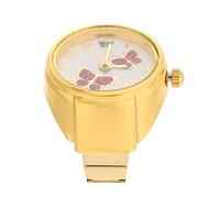 Hohopeti Bague de Montre Portable Élégante en Acier Inoxydable et Verre, Facile à Porter, Affichage de L'Heure Précis, Pile Bouton Incluse, Accessoire Unique pour Toutes Occasions