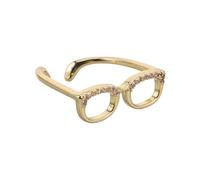 Hohopeti Bague Lunettes Réglable Cuivre pour Femmes Anneau Ouvert Créatif pour Couples Bague de Doigt Mode et Confortable Accessoire pour Exprimer Amour