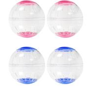 Hohopeti Balles d'exercice Transparentes pour Hamsters 4 Pièces Système Anti-Fugue Légères et Silencieuses Jouets pour Petits Animaux Roue d'Activité Adaptée à la Maison Extérieur