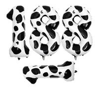 Hohopeti Ballons Aluminium à Motif Vache pour 18E Anniversaire 4 Pièces 2 Ballons Chiffre 1 et 40 Pouces Décorations de Fête Accessoires Photo pour Anniversaire