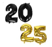 Hohopeti Ballons Chiffres Aluminium Noir et Or Décoration Élégante pour Nouvel An Fête et Anniversaire Pack Ballons Grand Format pour Décorations Maison et Événements