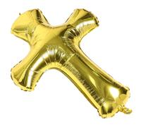 Hohopeti Ballons Croix Aluminium Doré pour Baptême et Communion Décoration Polyvalente pour Fête Shower et Célébrations Religieuses