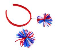 Hohopeti Bandeau de Coiffure Rouge Blanc Bleu pour Fête de L'indépendance, Accessoire Patriotique aux Trois Couleurs en Tissu, Serrage-tête Femme pour Événements Festifs