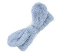 Hohopeti Bandeau de Soin Peau en Tissu Bleu Doux et Respirant Oreilles de Lapin, Serrage-tête Polyvalent pour Maquillage et Lavage du Visage Quotidien