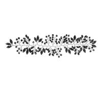 Hohopeti Bandeau en Strass Noir pour Mariée Ornement de Cheveux de Mariage Vigne de Cheveux Délicate à Perles Faites à la Main Accessoire de Coiffure Élégant pour Cérémonie et Fête