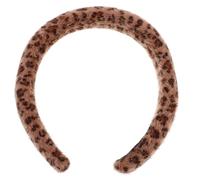 Hohopeti Bandeau pour Automne et Hiver à Imprimé Léopard Vintage en Peluche Accessoire Cheveux Élégant et Large Design Antidérapant