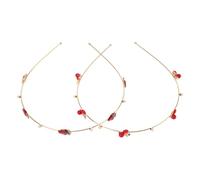 Hohopeti Bandeaux Cerise et Fraise pour Cheveux 2pcs en Alliage Robuste et Portable, Accessoires Délicats pour Femmes, pour Fêtes et Réunions de Famille