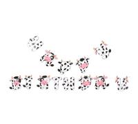 Hohopeti Bannière d'anniversaire Thème Ferme Motif Vache Guirlande Papier Réutilisable Décoration Suspendue pour Fête D’Garçon et Filles Décor Intérieur et Extérieur Fanions Colorés