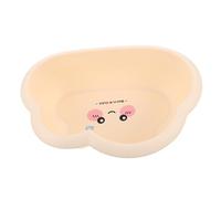 Hohopeti Bassine pour Bébé Grand Modèle en Plastique Beige Motifs Dessin Animé, Lavabo Portable Multifonction Bain, le Lavage du Visage Pieds, Usage Familial, Camping et Voyage, Seau