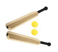 Hohopeti Batte de Baseball en Eva Légère et Portable, Set de 2 Battes et 2 Balles, 24 Pouces, Design Effet Bois, pour Entraînement Intérieur et Extérieur, Sportif Garçon et Filles