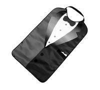 Hohopeti Bavoir Adulte Imperméable Absorbant Noir Ensemble Bavoir Bande Élastique Ajustable Tissu Doux Protection Repas Voyage Personnes Âgées Adultes Femmes Hommes