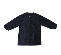 Hohopeti Blouse de Coiffeur Noire à Manches Longues en Fibre, Imperméable et Facile à Porter, Design Simple avec Fermeture Éclair Frontale, pour Salon de Beauté