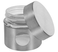 Hohopeti Bocal de Rangement Portable Acier Inoxydable avec Couvercle Hermétique Mini Pot Transparent pour Thé et Café Contenant Chic pour Voyage et Conservation des Aliments