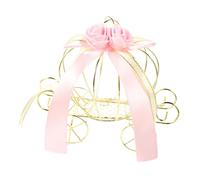Hohopeti Boîte à Bonbons Décorative en Fer Forgé Forme Chariot Citrouille Rose, Coffret Présent Mariage Créatif, Décoration de Fête Halloween, Contenant Gourmandises Élégante