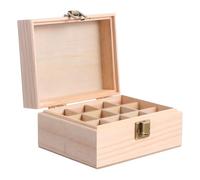 Hohopeti Boîte à Huiles Essentielles en Bois 12 Compartiments Organisateur Compact et Léger pour Flacons d'Aromathérapie Étui de Transport Pratique Protection Solaire Rangement