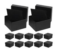Hohopeti Boîte à Montre Individuelle et Coffret Présent Noir en Carton avec Coussin Protecteur, Lot de 12, Organiseur Bijoux pour Homme et Femme, Rangement Compact 9x8x5,5 Cm pour Montre