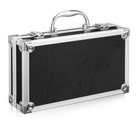 Hohopeti Boîte à Outils Aluminium Verrouillable Portable Mallette Multifonction Alliage Léger avec Mousse de Protection Caisse Rangement Visserie et Instruments Design Angle Droit pour