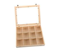 Hohopeti Boîte Bois pour Spécimens Minéraux avec Couvercle Transparent Organiseur Compartiments pour Rangement et Présentation de Roches Cristaux et Collections de Pierres