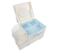 Hohopeti Boîte de Premiers Secours Familiale Portable avec Poignée Trousse Médicale Vide en Plastique Résistant aux Chocs Grand Organisateur de Remède Crème Bleu pour Maison et Voyage