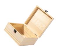 Hohopeti Boîte de Rangement avec Serrure Boîte à Bijoux DIY à Peindre Coffret Cadeau Pratique pour Bijoux Cosmétiques et Petits Objets